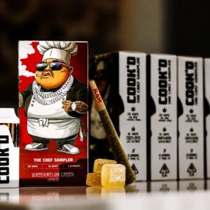 Cook'd Watermelon Later 2g disposable vape device from the Juice Edition collection.
